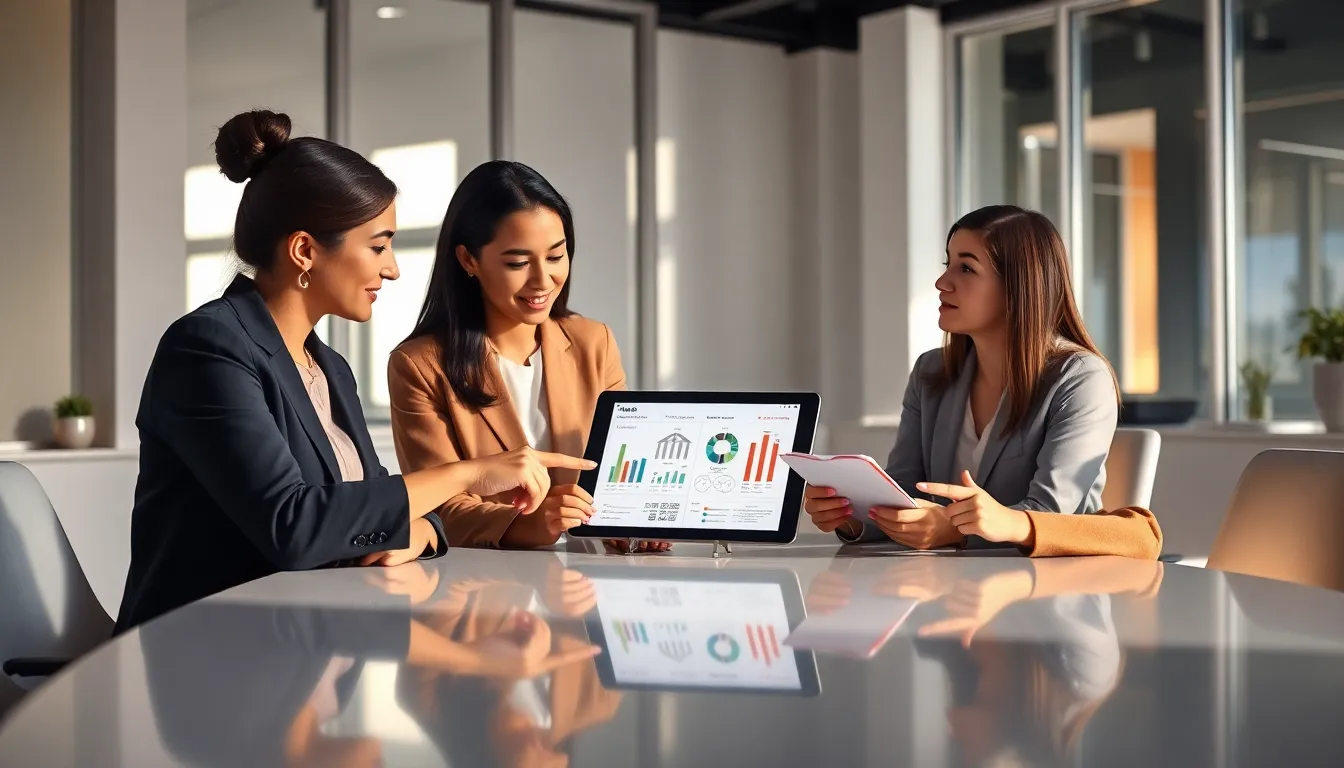 professionals discussing renting versus buying a car in an office.